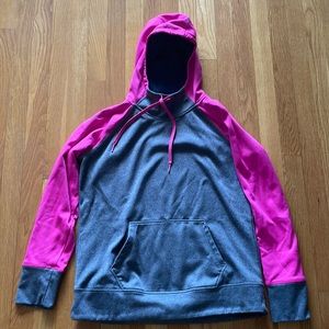 Danskin Now Womens Large Hoodie Gray/Hot Pink